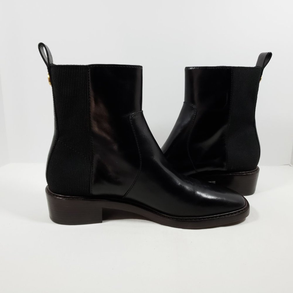 Tory Burch Women's Leather Chelsea Boot - Black 10.5M - Picture 4 of 6